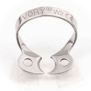 IVORY Rubber Dam Clamp SS W2 Wingless Bicuspid